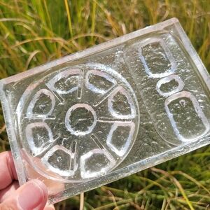 Vintage Kosta Boda Duo Pipe Holder Cigar Ashtray Coaster Trinket Dish Art Glass